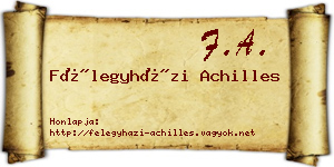 Félegyházi Achilles névjegykártya
